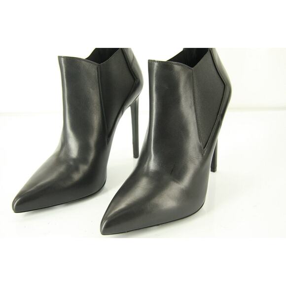 Saint Laurent Black Leather Paris Pointed Toe Ankle Boots Size 39.5 NIB YSL Yves - Picture 6 of 12